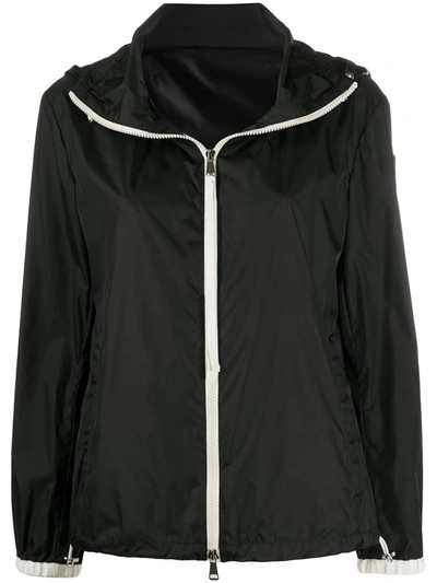 Moncler Zip-up Hooded Jacket In Black