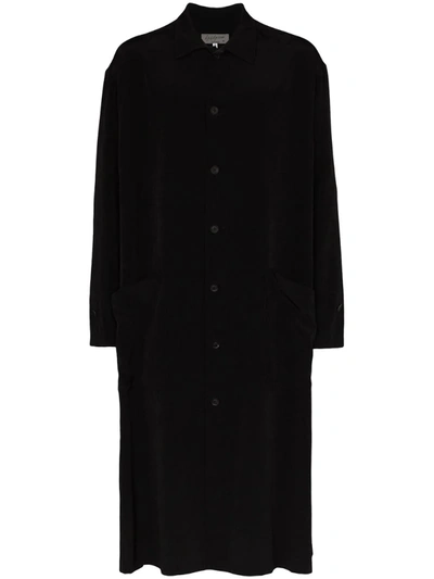 Yohji Yamamoto Single-breasted Signature Detail Coat In Black