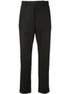 Marni Compact Cotton Twill Crop Trousers In Black