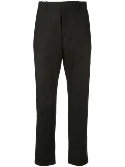 Marni Compact Cotton Twill Crop Trousers In Black