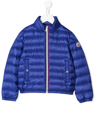 Moncler Kids' Tarn Waterproof Nylon Down Insulated Jacket In Blue
