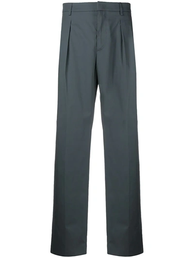 Valentino Straight-leg Darted Trousers In Grey