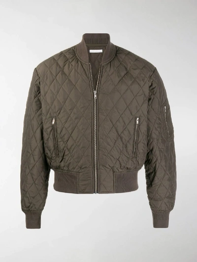 Random Identities Quilted Bomber Jacket In Brown