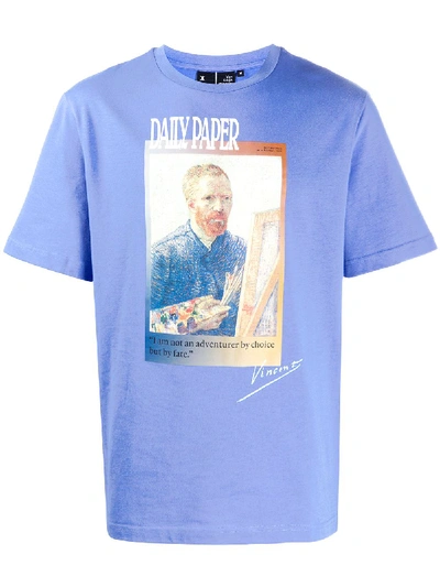 Daily Paper X Van Gogh Museum Crew Neck T-shirt In Blau