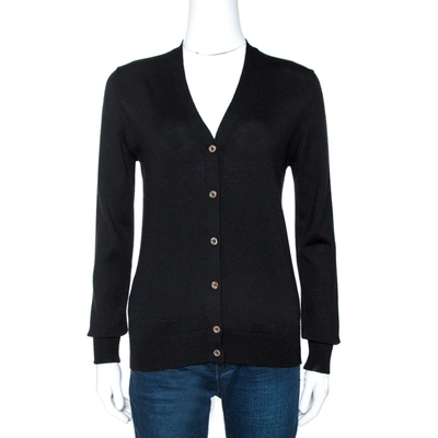 Pre-owned Prada Black Wool Knit Button Front Cardigan Xs