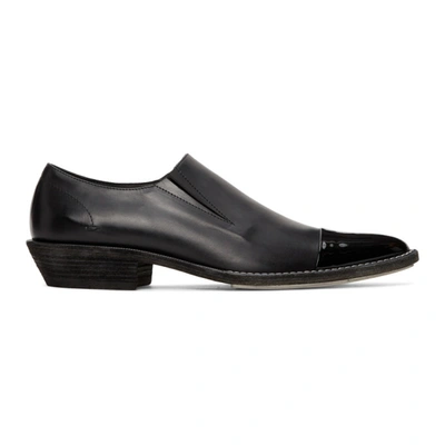 Haider Ackermann Black Patent Toe Cap Leather Loafers