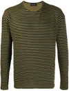 Roberto Collina Long-sleeved Striped Shirt In Black