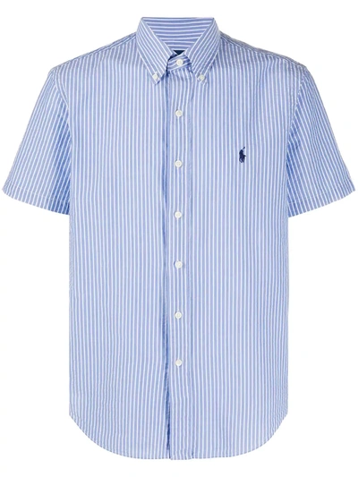 Polo Ralph Lauren Short Sleeved Striped Shirt In Blue