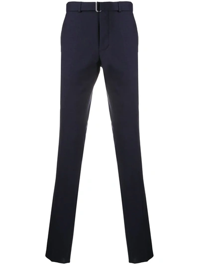 Officine Generale Belted Tailored Trousers In Blue