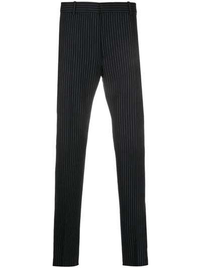 Alexander Mcqueen Pinstriped Tailored Trousers In Blue