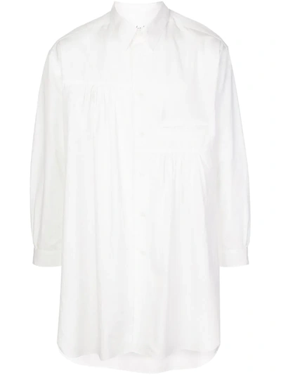 Yohji Yamamoto Gathered Oversized Shirt In White