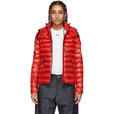 Moncler Red Down Bleu Jacket In 45d Red
