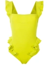 Clube Bossa Barbette Ruffle Swimsuit In Yellow