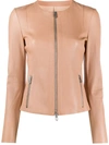 Drome Fitted Zip-up Jacket In Neutrals