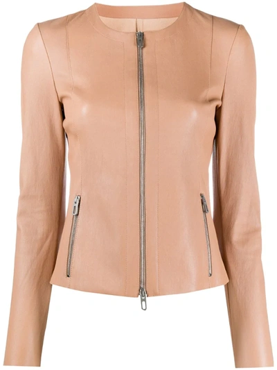 Drome Fitted Zip-up Jacket In Neutrals