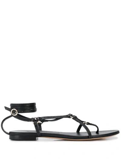 3.1 Phillip Lim / フィリップ リム Ankle Strap Ring Detail Sandals In Black
