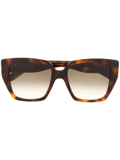 Ferragamo Sf968s Square-frame Sunglasses In Brown