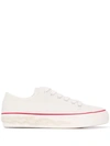 Sandro Flame Canvas And Leather Trainers In White