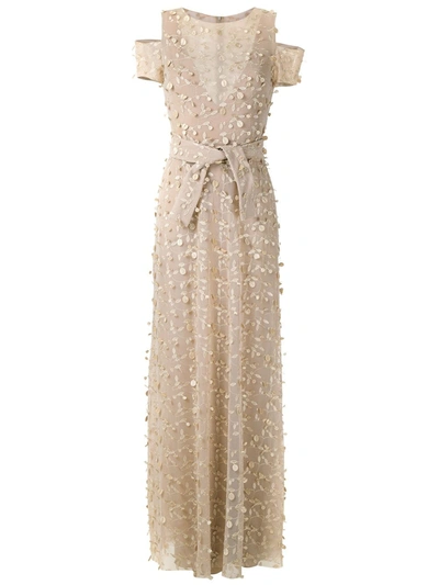 Gloria Coelho Textured Gown In Neutrals