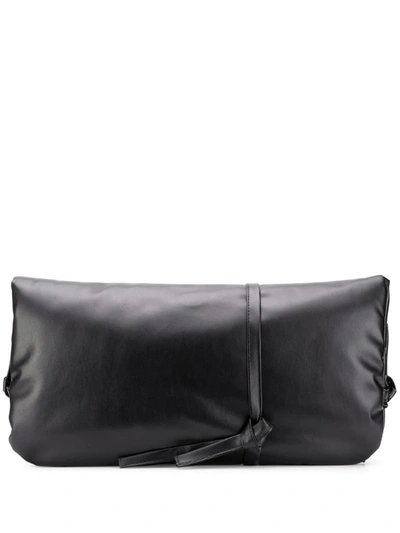 A.w.a.k.e. Leather Folded Clutch Bag In Black