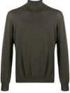 Barba Fine Knit Turtleneck Sweater In Green