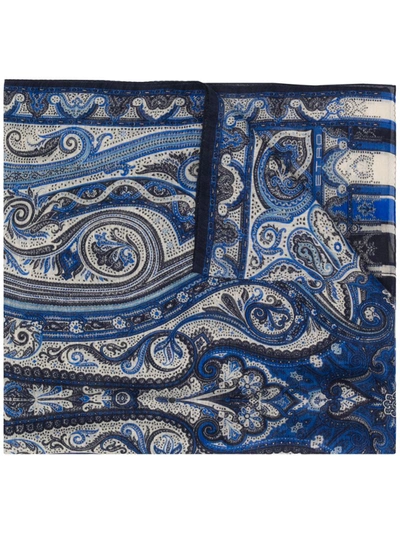 Etro Dhely Paisley-print Scarf In Blue