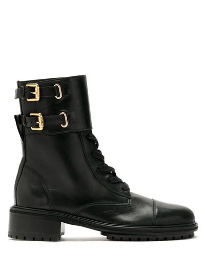 Sarah Chofakian Sarah Leather Combat Boots In Black
