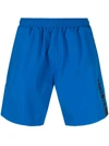 Hugo Boss Logo Printed Swimming Trunks In Blue