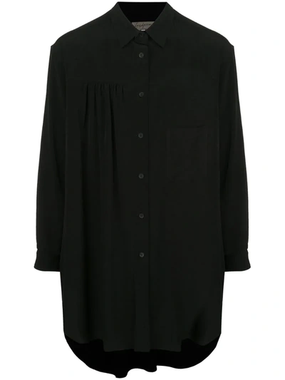 Yohji Yamamoto Gathered Oversized Shirt In Black