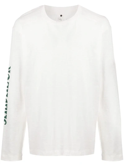 Oamc Graphic Print Long-sleeve Top In White