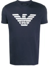 Emporio Armani Logo Stamp T-shirt In Blue