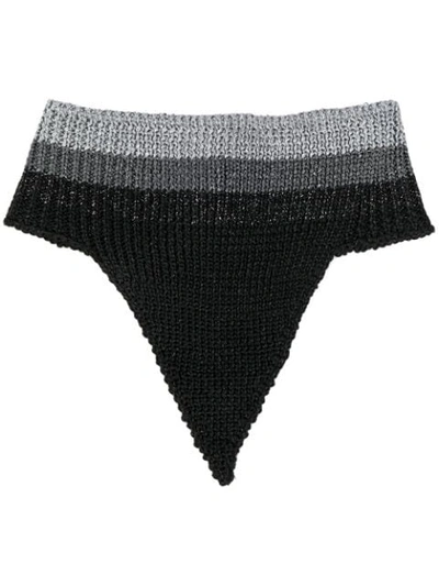 Marco De Vincenzo Buttoned Knitted Scarf In Black