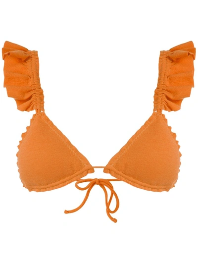 Clube Bossa Laven Triangle Bikini Top In Orange