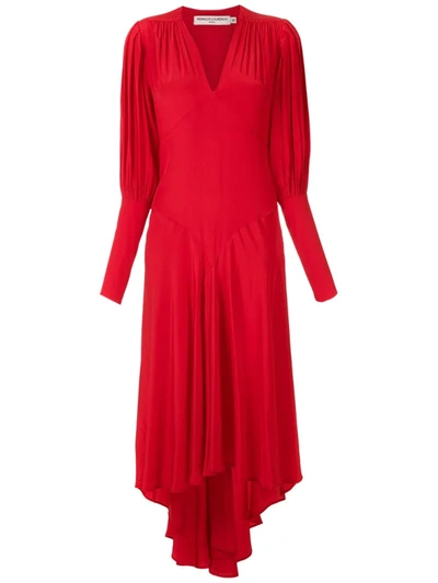 Reinaldo Lourenço Silk Midi Dress In Red