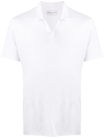 Officine Generale Short-sleeve Fitted Polo Shirt In White