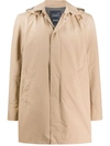 Herno Hooded Raincoat In Neutrals