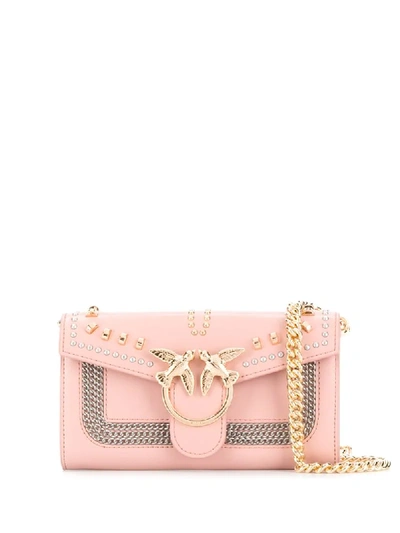 Pinko Love Mix Stud-embellished Crossbody Bag In Pink