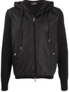 Moncler Hooded Zip-up Jacket In Black