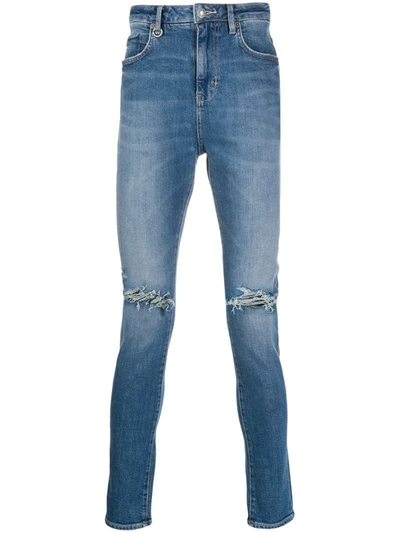 Neuw Denim Distressed Skinny Jeans In Blue