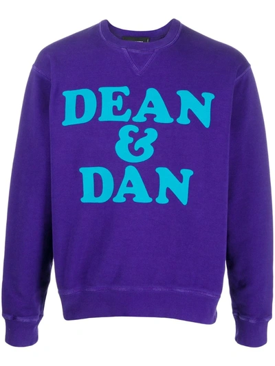 Dsquared2 Dean & Dan Print Sweatshirt In Purple