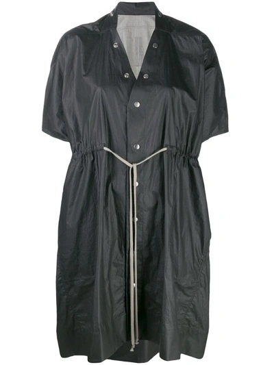 Rick Owens Short-sleeved Raincoat In Black