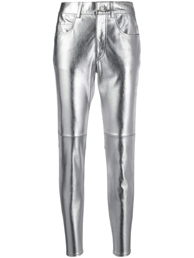 Isabel Marant Étoile Wayne Cropped Skinny Trousers In Silver