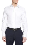 David Donahue Luxury Non-iron Trim Fit Solid Dress Shirt In White/white