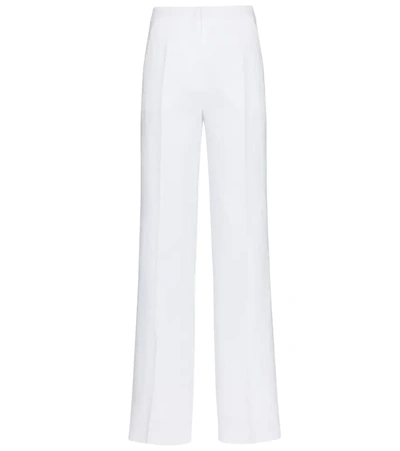 Max Mara Uva High Waist Straight Leg Linen Pants In Optical White