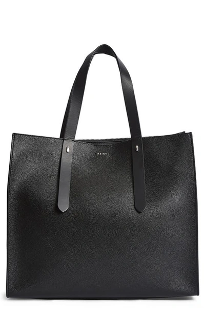 Reiss Swaby Leather Tote In Black