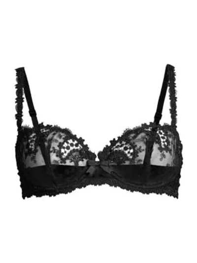 Simone Perele Wish Embroidered Demi Bra In Night Blue