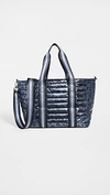 Think Royln Wingman Tote Bag In Shiny Leopard Blue Concrete