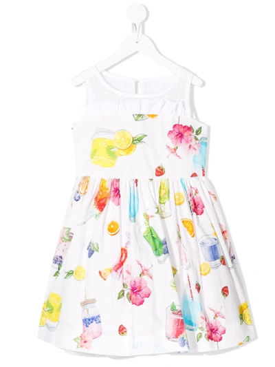 Monnalisa Kids' Sequinned Tulle Dress In White