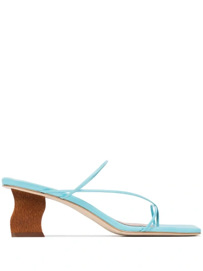 Rejina Pyo Wave Harley Leather Sandals In Blue