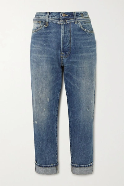 R13 Hayden Paperbag Belted High-rise Straight-leg Jeans In Kelly